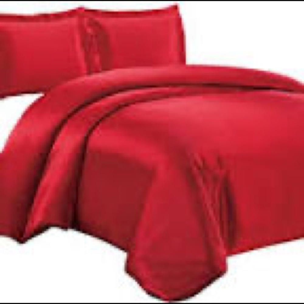 Red satin duvet set